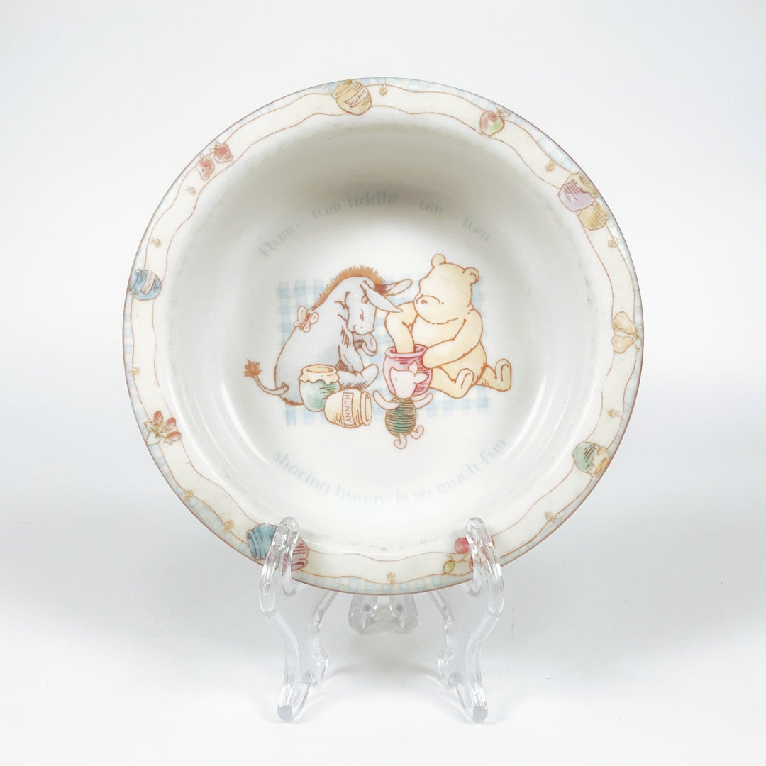 Disney Winnie the Pooh &  Eeyore Ceramic Child's Bowl-Vintage Collectible Dish