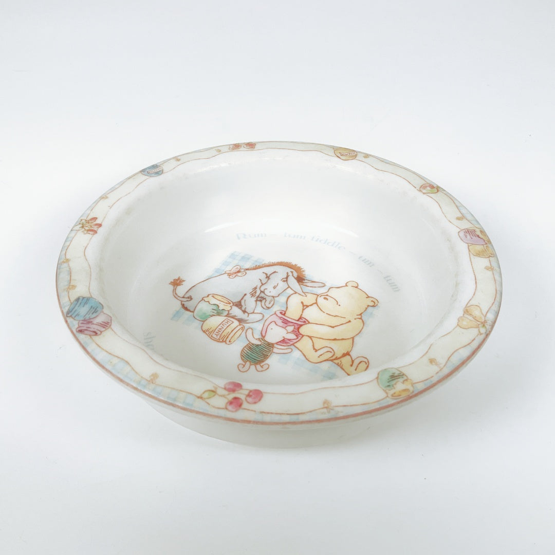 Disney Winnie the Pooh &  Eeyore Ceramic Child's Bowl-Vintage Collectible Dish