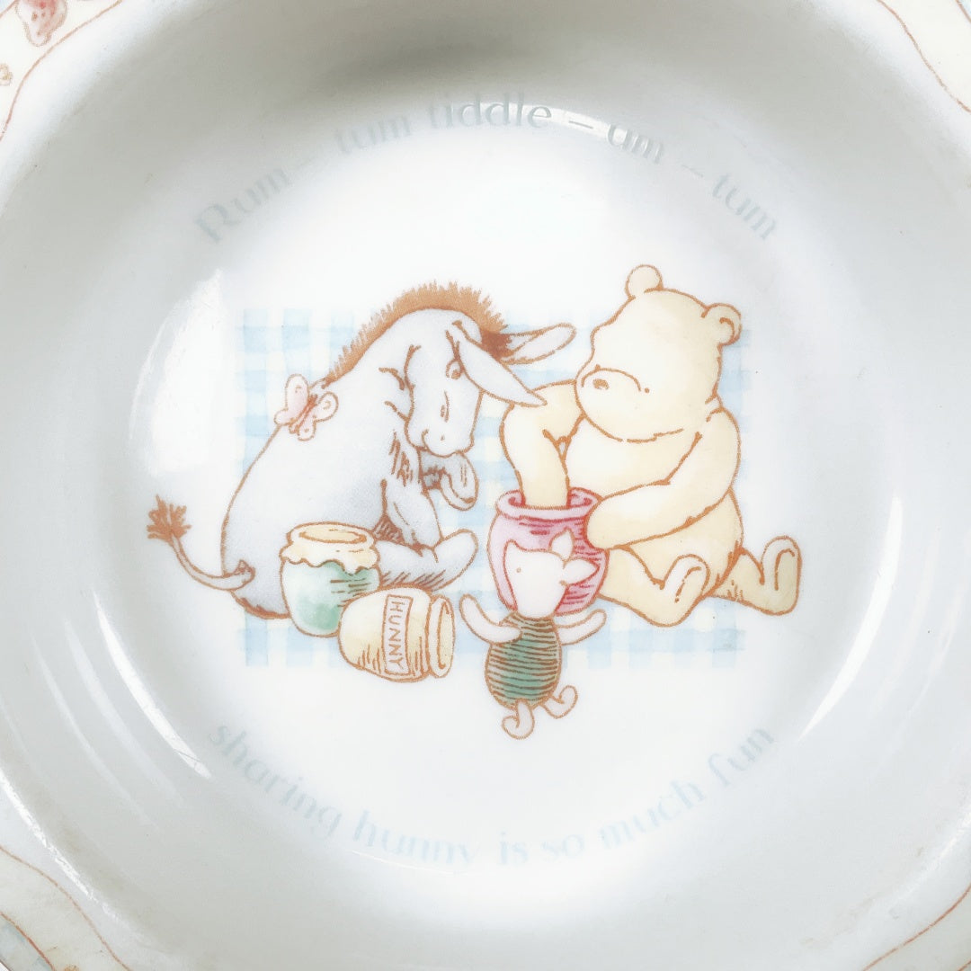 Disney Winnie the Pooh &  Eeyore Ceramic Child's Bowl-Vintage Collectible Dish