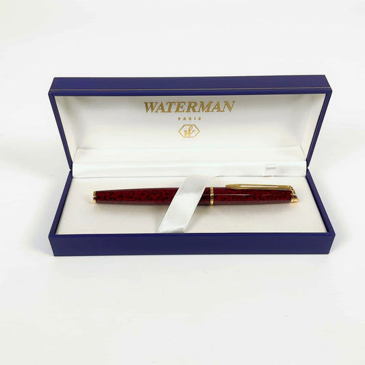 Waterman Hemisphere Fountain Pen Red Marble In Box