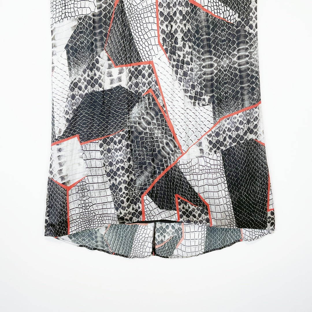 STORM - Black & White Snake-Print Halter Top