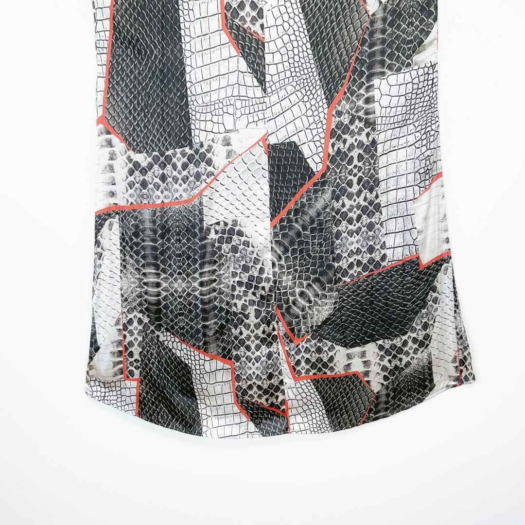 STORM - Black & White Snake-Print Halter Top