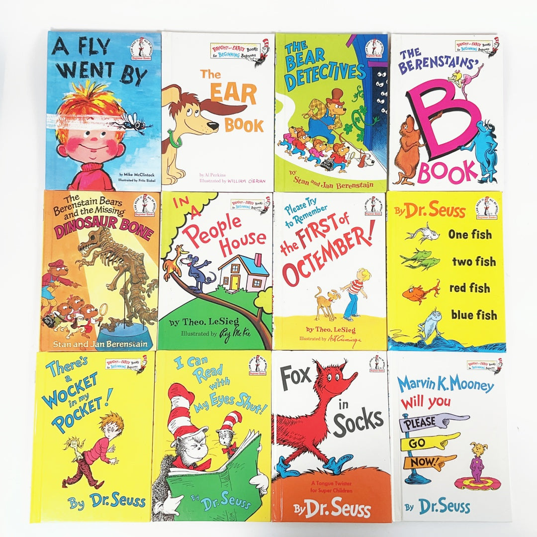 Vintage Beginner Books (Hardcover) Set of 12 – Dr. Seuss, Berenstain Bears & More – Classic Children's Books