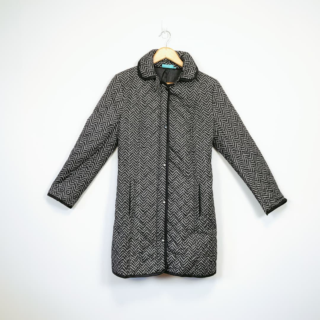 Blue Illusion - Patterned Puffer Jacket