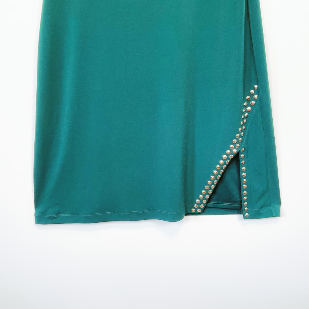 41 Hawthorn - Silver Studded Green Dress
