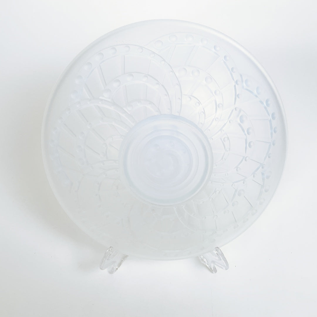 Large 1930s Art Deco Frosted Glass Bowl by Jacques Landier