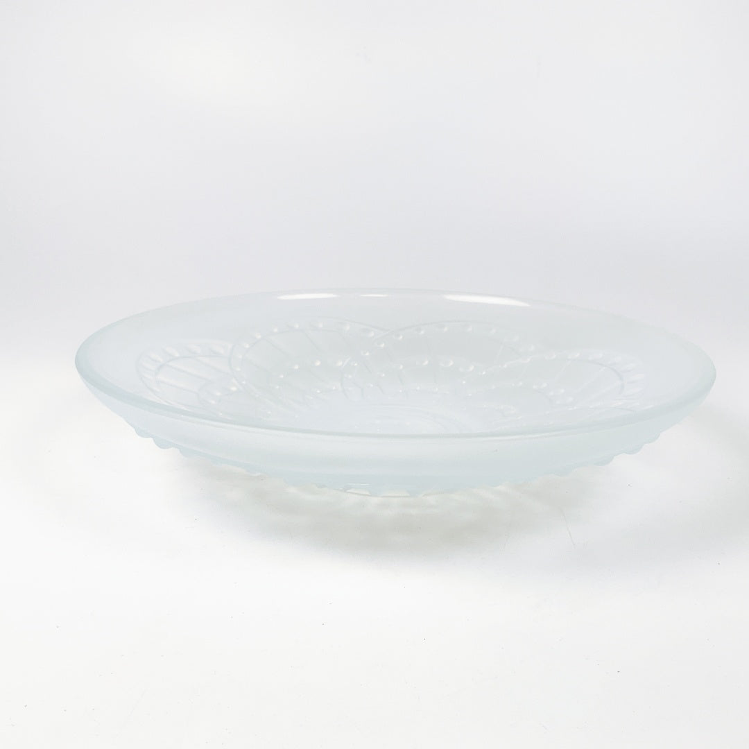 Large 1930s Art Deco Frosted Glass Bowl by Jacques Landier