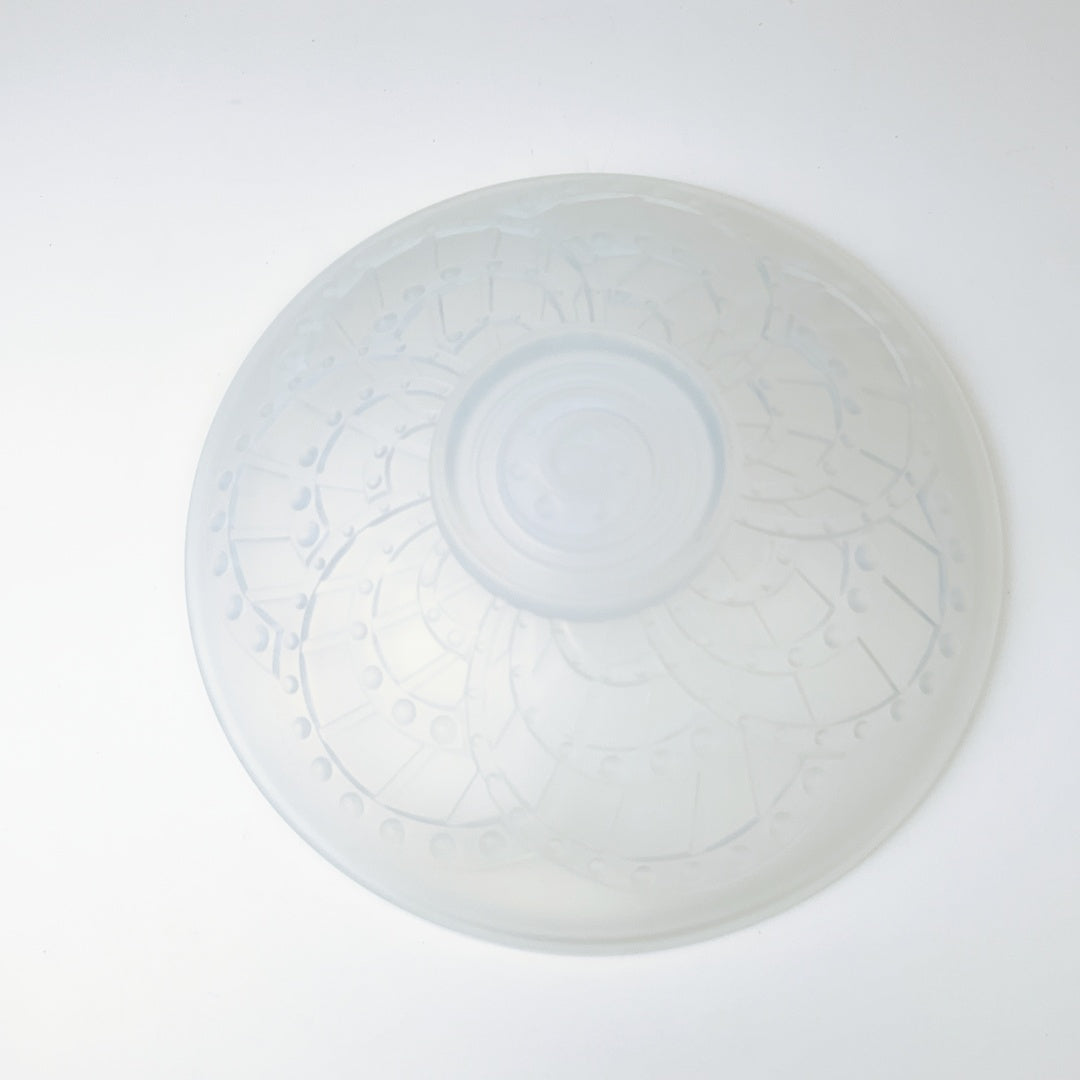 Large 1930s Art Deco Frosted Glass Bowl by Jacques Landier