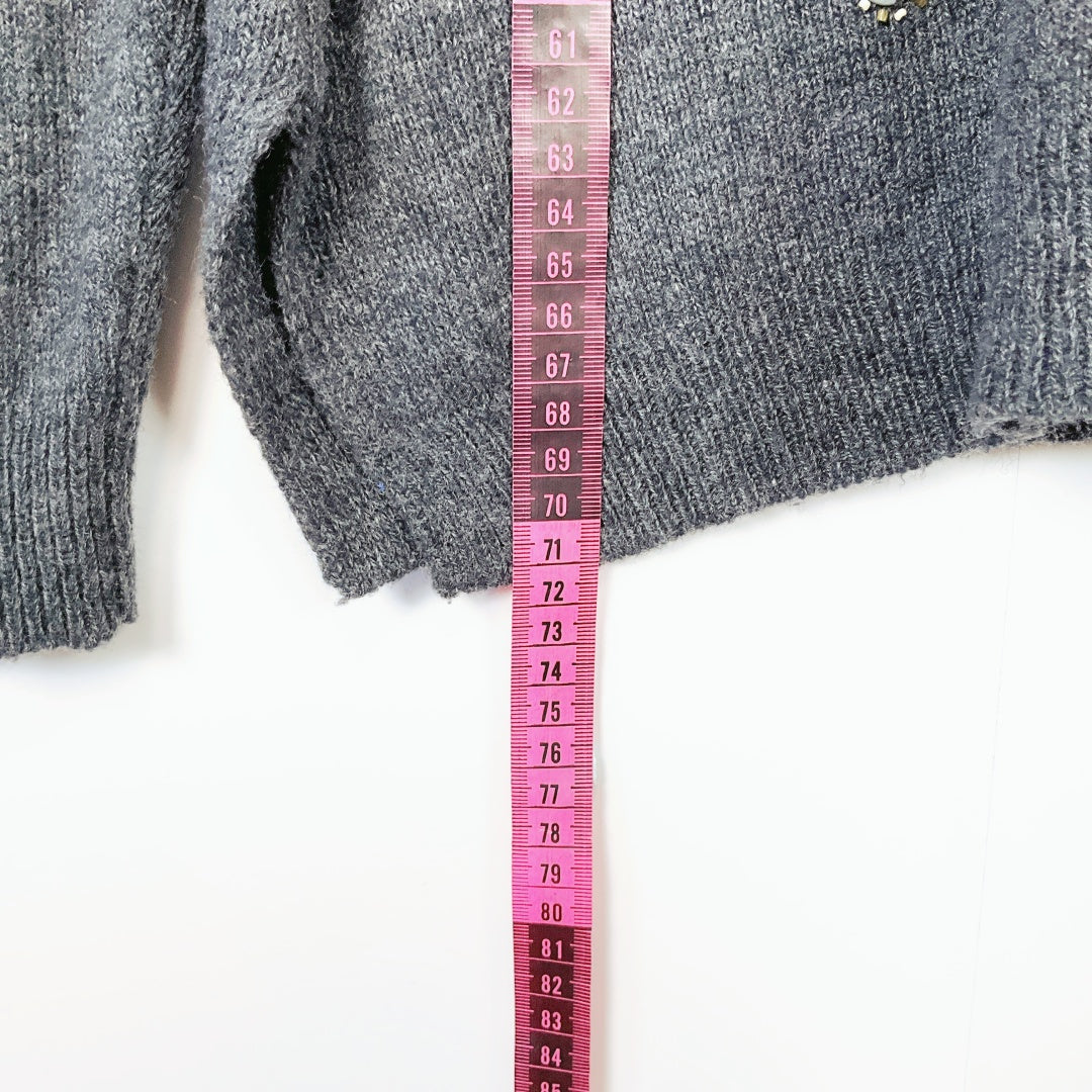 Monsoon Embellished Charcoal Grey Knit Sweater
