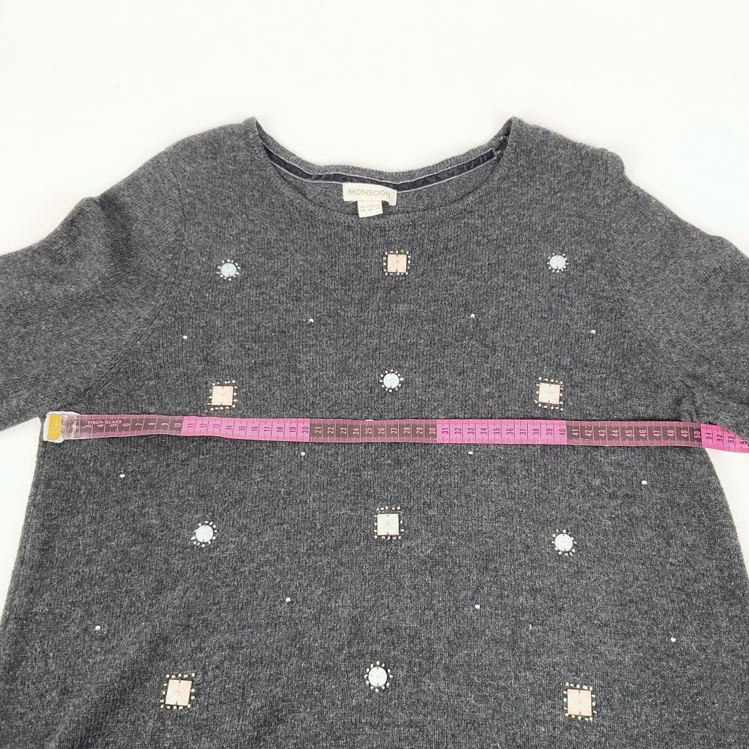 Monsoon Embellished Charcoal Grey Knit Sweater