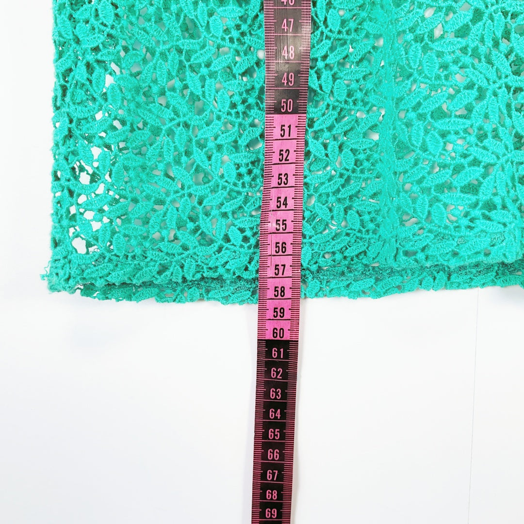 State of Grace - Emerald Green Crochet Lace Top