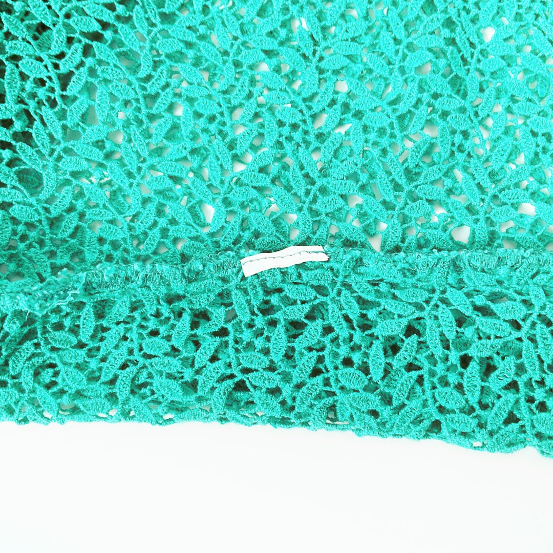 State of Grace - Emerald Green Crochet Lace Top