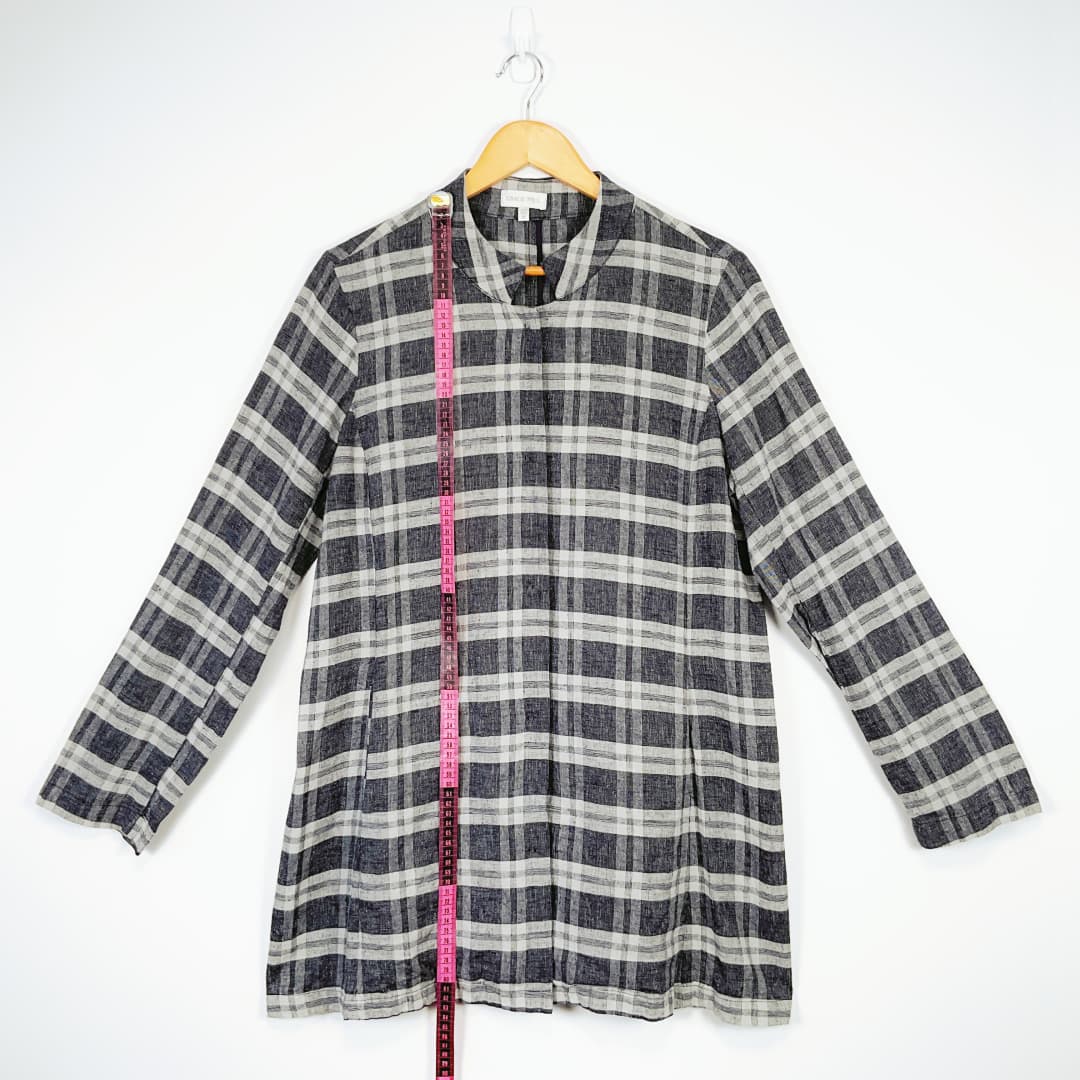 Grace Hill - Grey & Black Check Longline Jacket