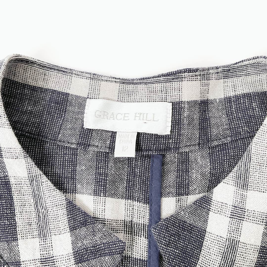 Grace Hill - Grey & Black Check Longline Jacket