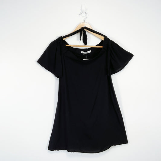MANGO - Casual Wear Black Off-Shoulder Top