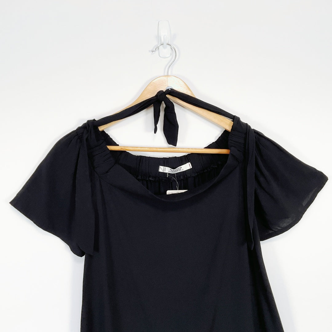 MANGO - Casual Wear Black Off-Shoulder Top