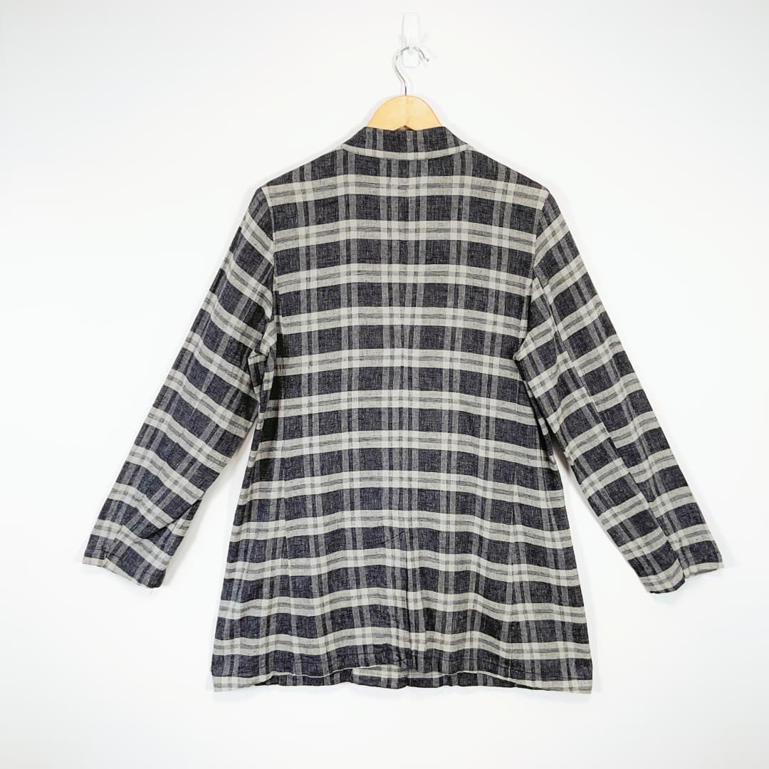Grace Hill - Grey & Black Check Longline Jacket