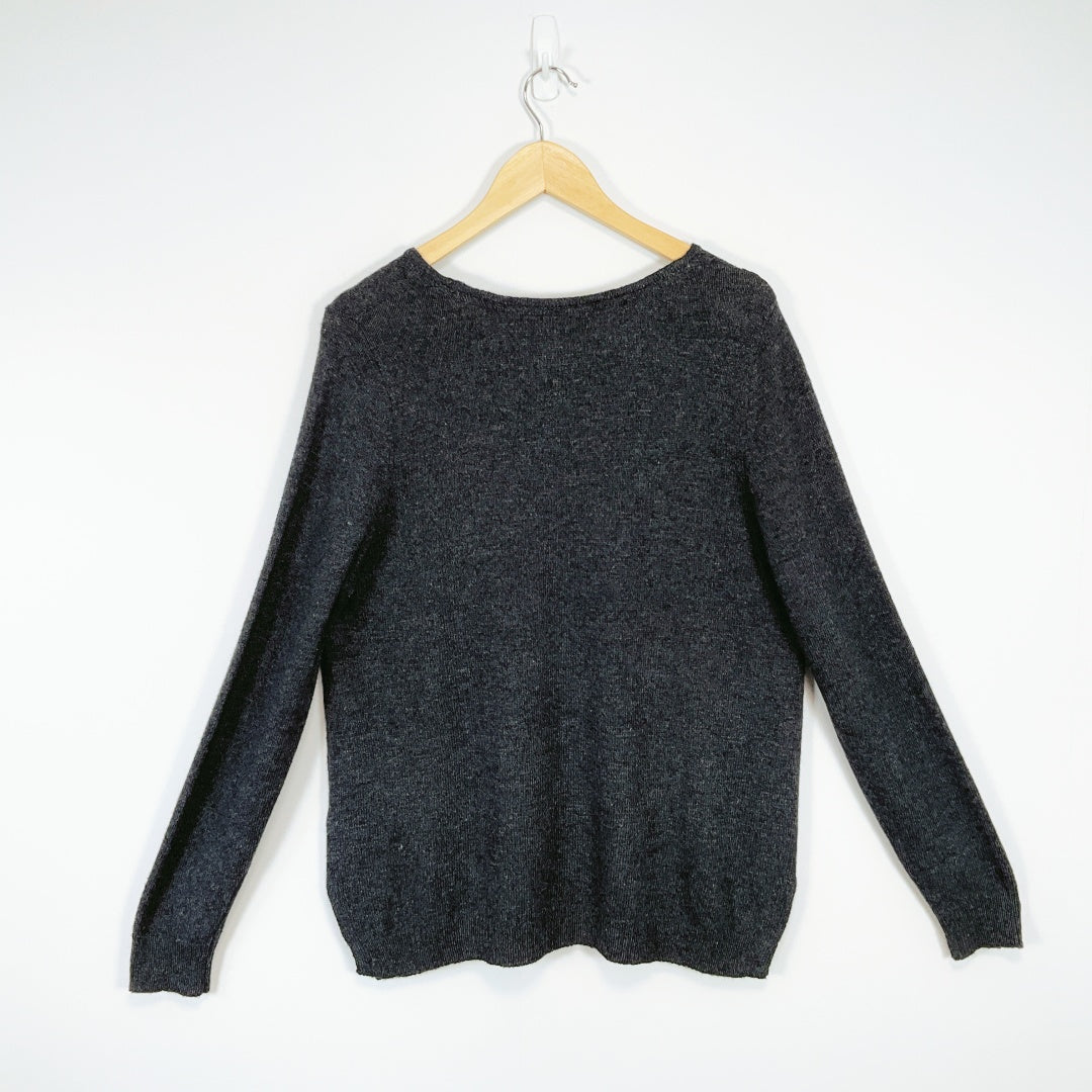 Monsoon Embellished Charcoal Grey Knit Sweater