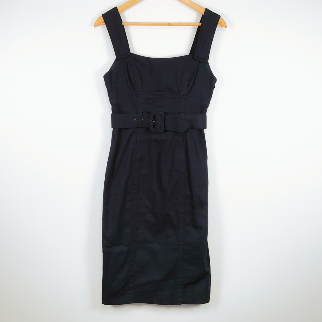 CUE - Denim Belted Midi Dress