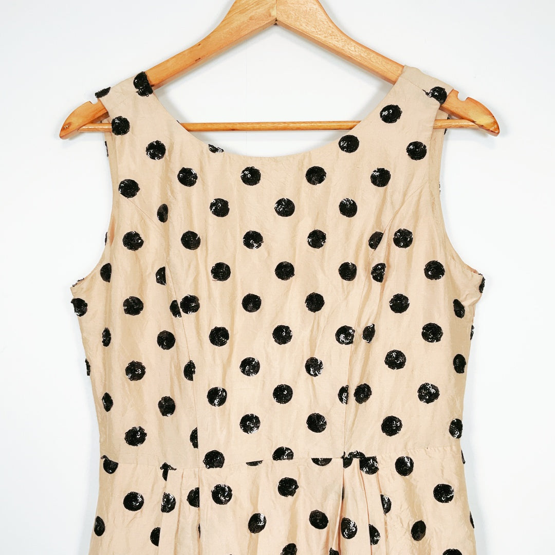Alannah Hill - Silk Polka Dot Beige Dress