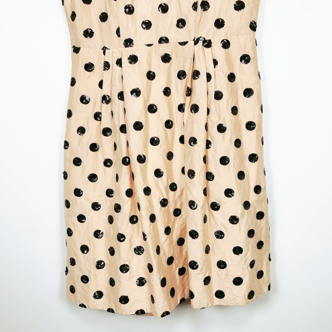Alannah Hill - Silk Polka Dot Beige Dress SPCA Op Shops Alannah Hill - Silk Polka Dot Beige Dress SPCA Op Shops