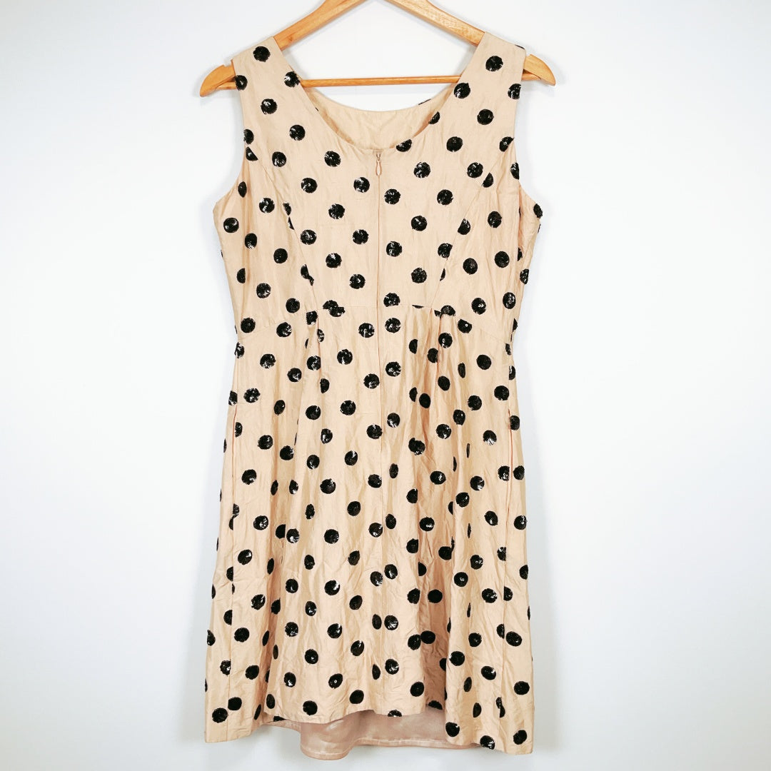 Alannah Hill - Silk Polka Dot Beige Dress