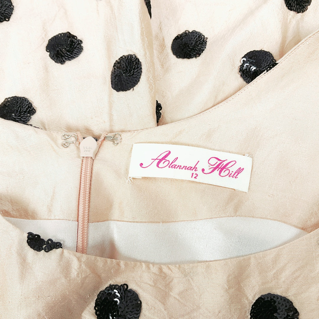 Alannah Hill - Silk Polka Dot Beige Dress