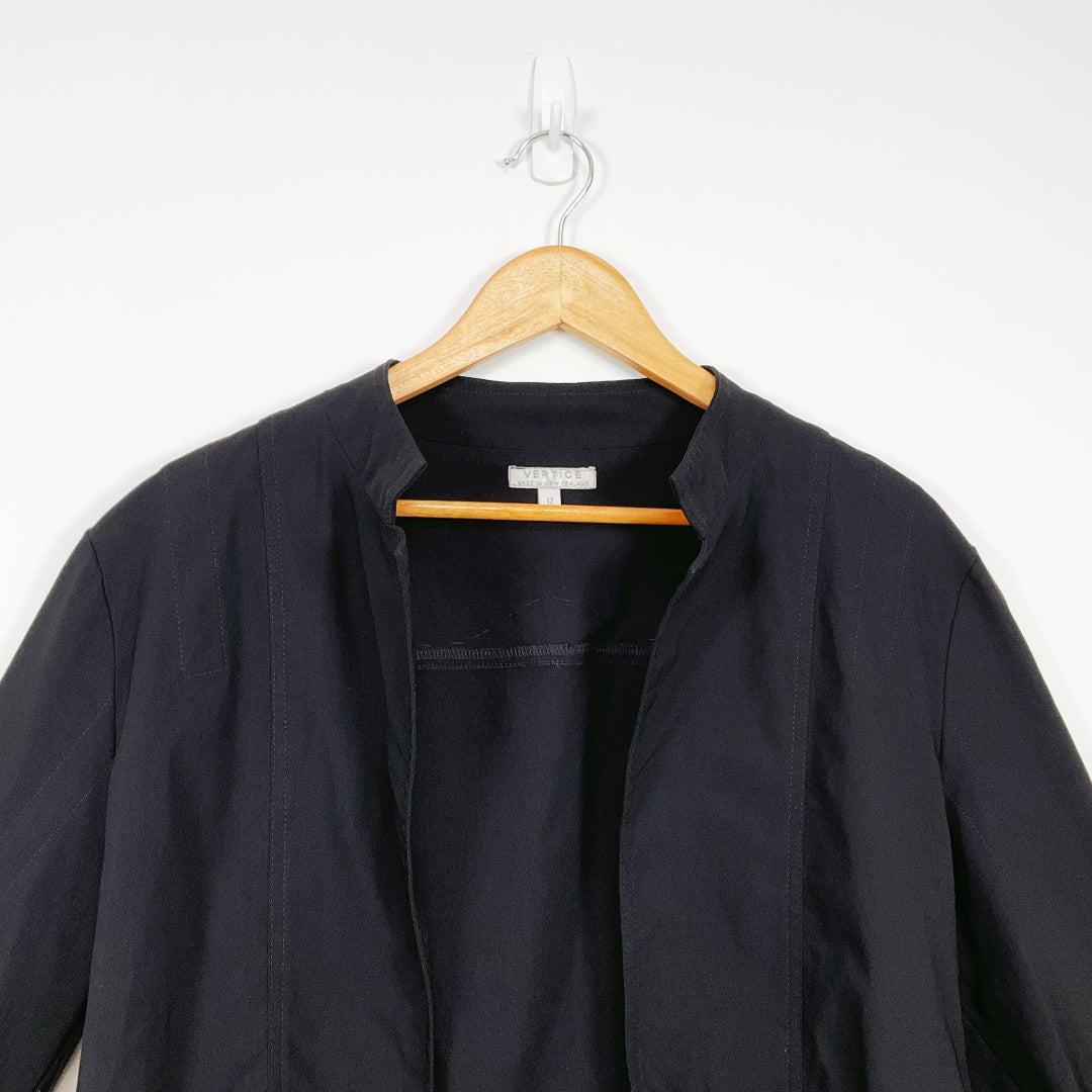 VERTICE-Black Open-Front Jacket