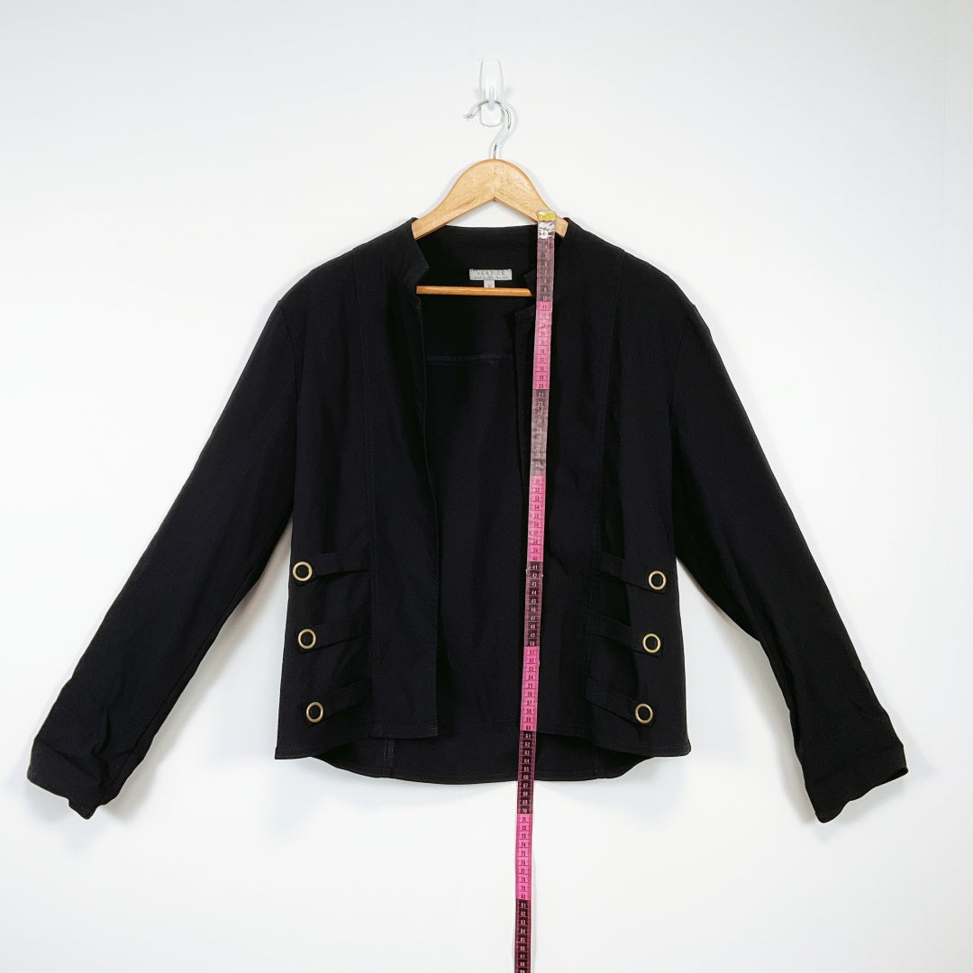VERTICE-Black Open-Front Jacket