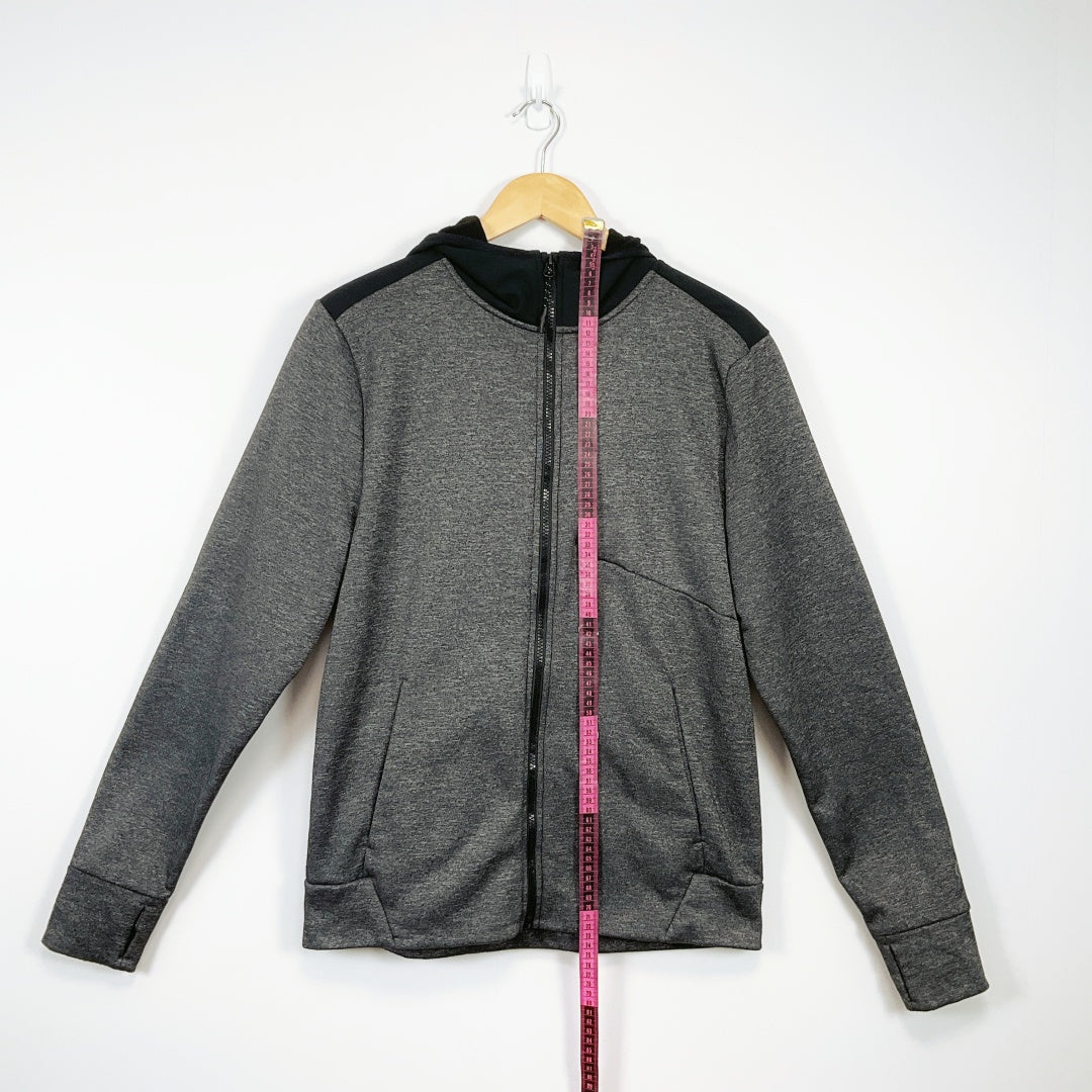 Champion-Men's contemporary grey zip-up hoodies with a front pocket