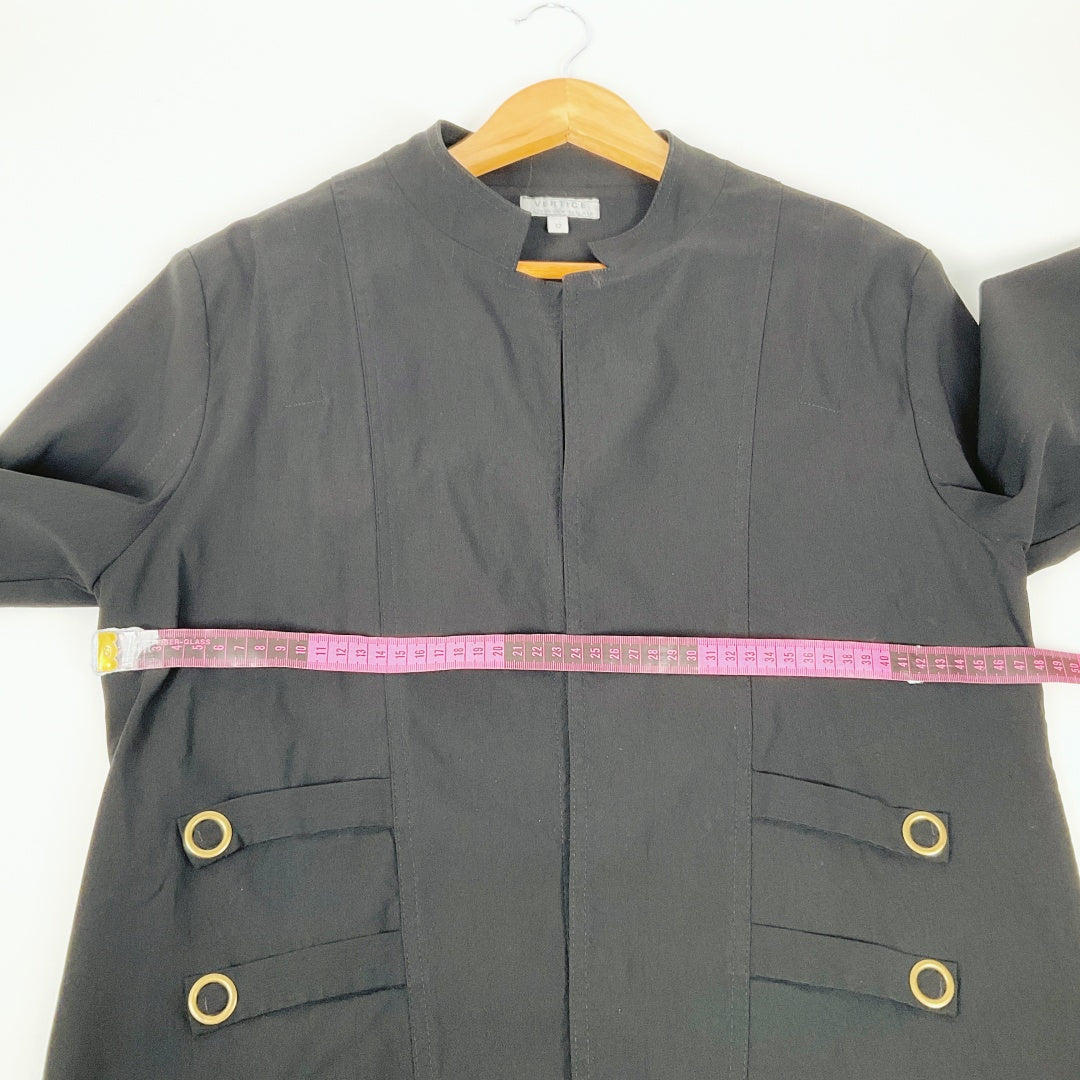 VERTICE-Black Open-Front Jacket