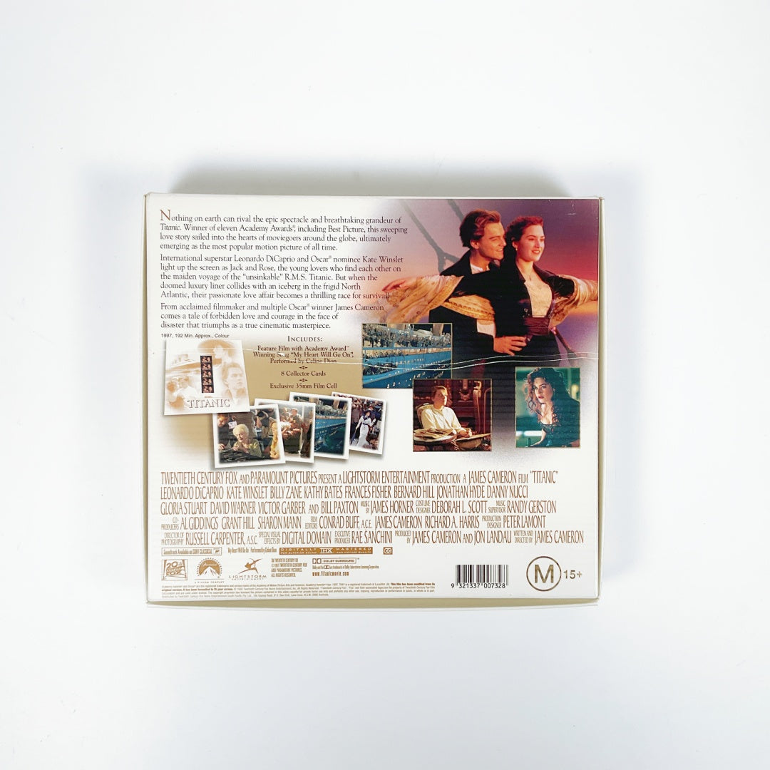 Titanic VHS Video Collectors Box Edition with 35mm Film Cell & 8 Collector Cards