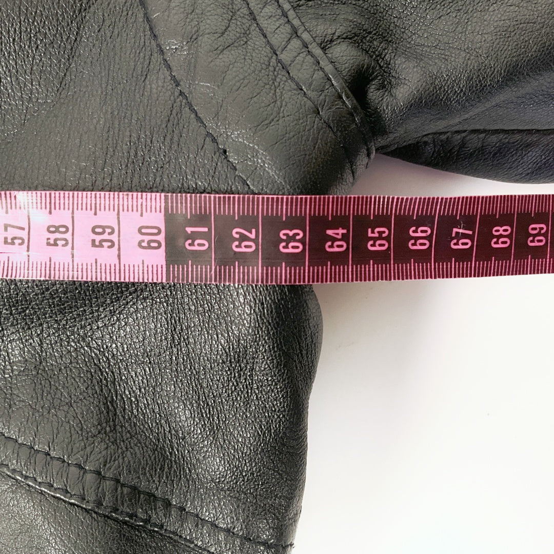 Men's Black Leather Jacket with Detachable Sleeves