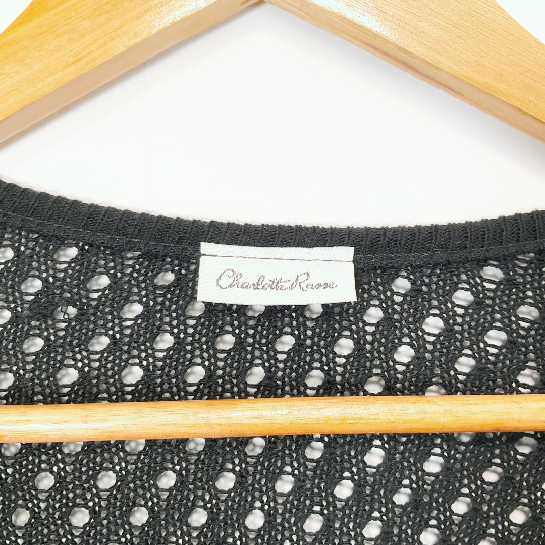 Charlotte Russe - Black Crochet Topper Cover-up