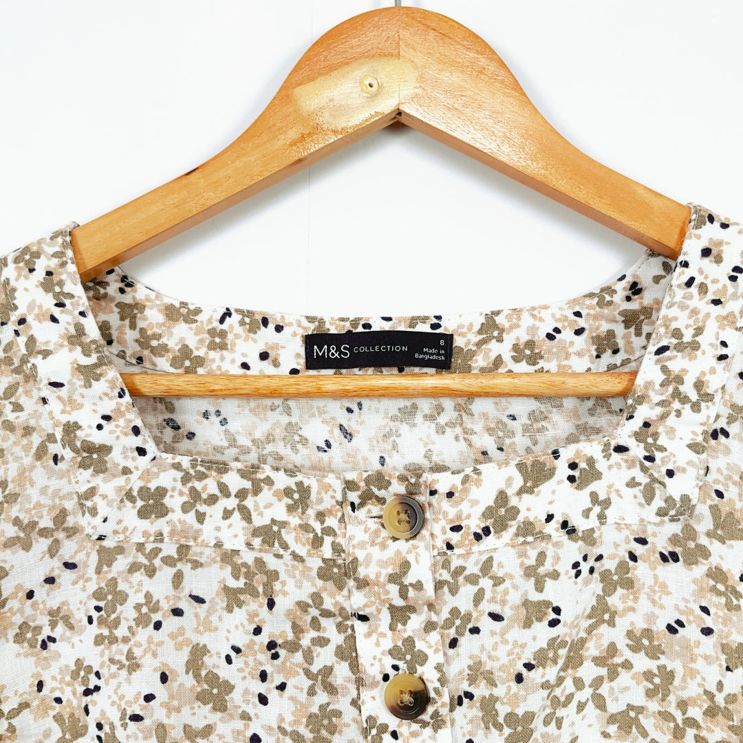 M&S Collection -Ladies Stunning 100% Linen Blouse