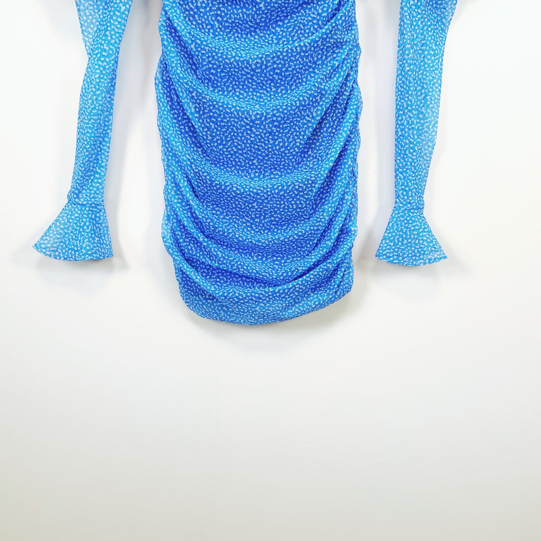 Oh Polly - Blue Off The Shoulder Party Mini Dress