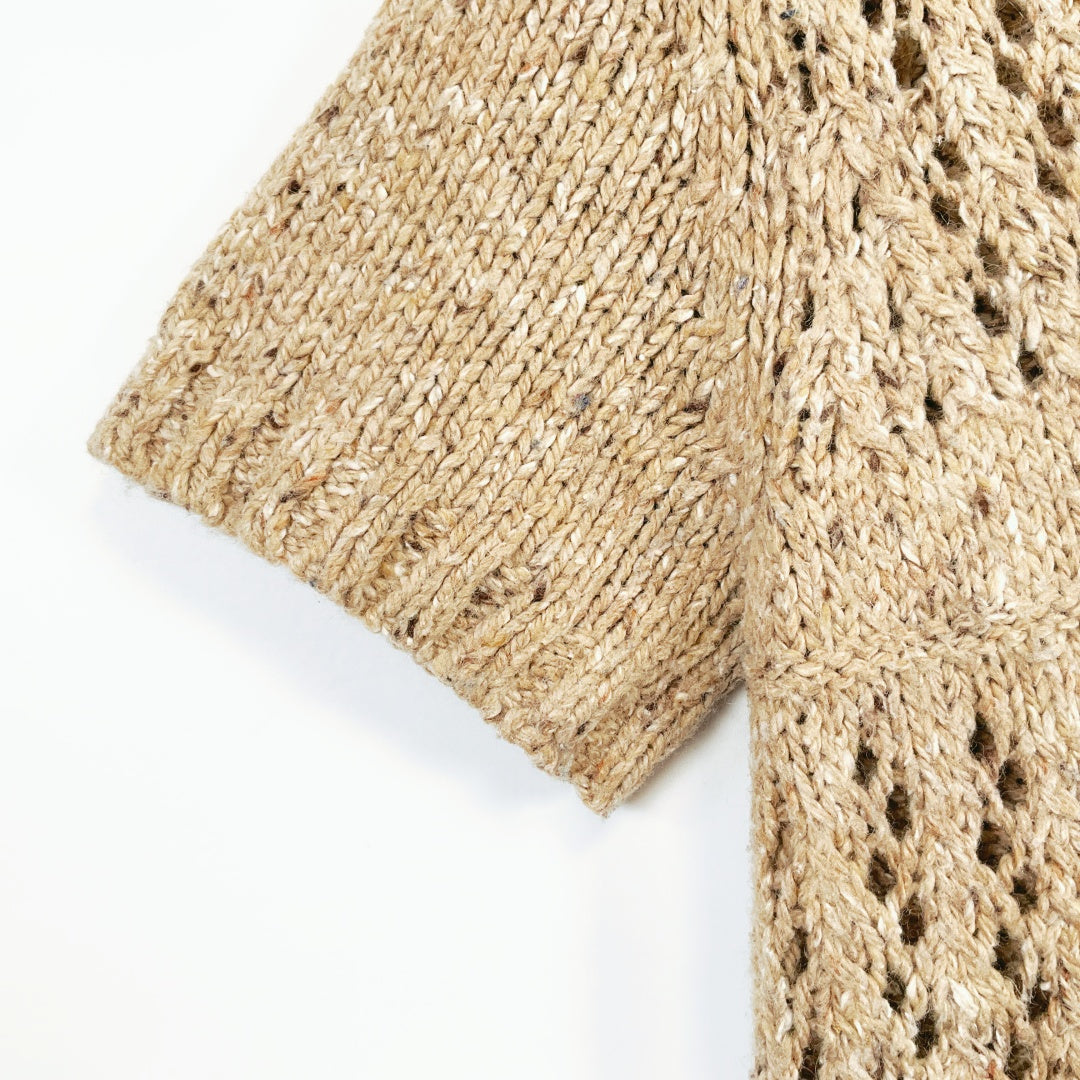 Maurices - Brown Short-Sleeve Knit Cardigan with Wooden Buttons