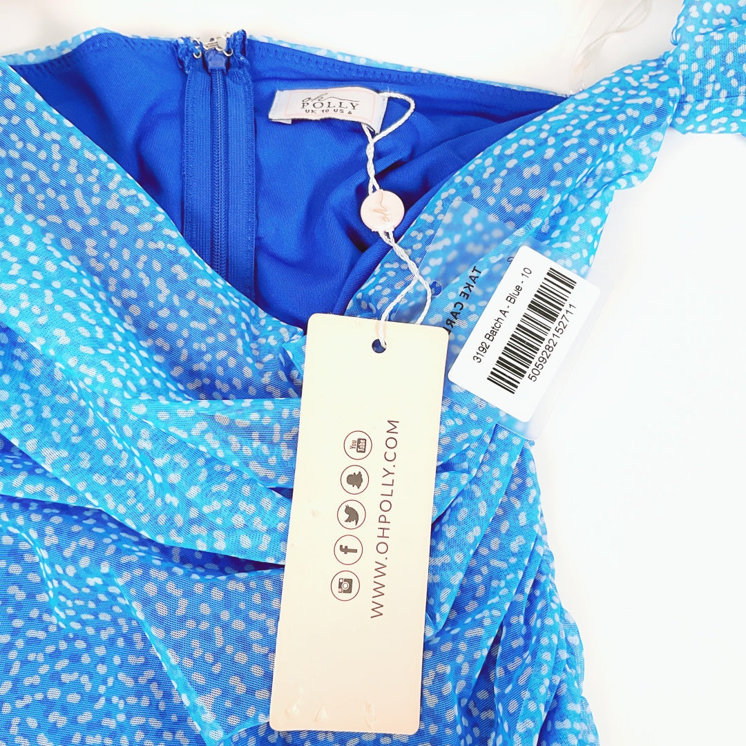 Oh Polly - Blue Off The Shoulder Party Mini Dress