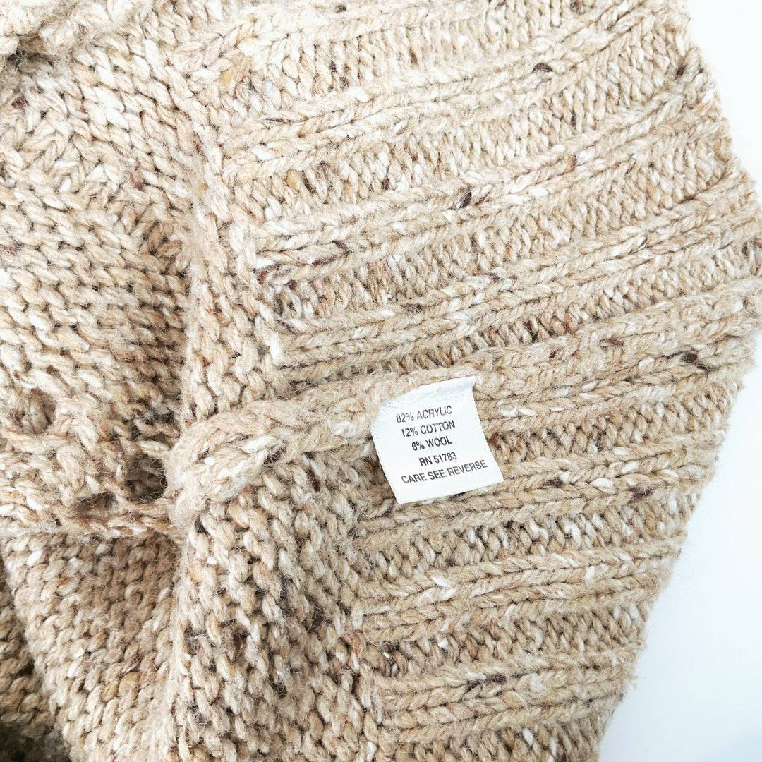 Maurices - Brown Short-Sleeve Knit Cardigan with Wooden Buttons