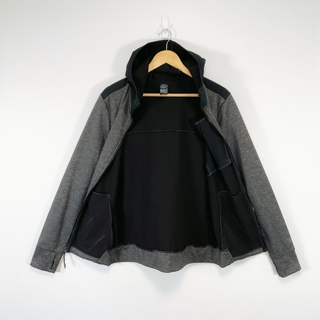 Champion-Men's contemporary grey zip-up hoodies with a front pocket