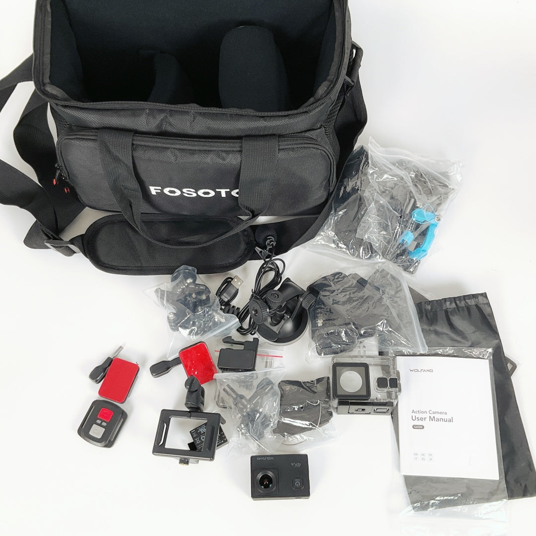 Wolfang GA100 Action Camera + Accessories