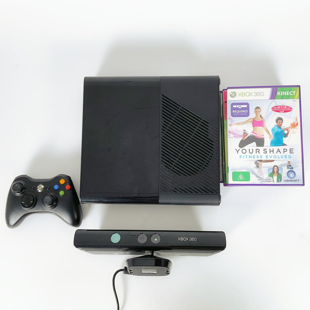 Xbox 360 E 4GB + Kinect Sensor + 4 Kinect Games + Wireless Controller Bundle