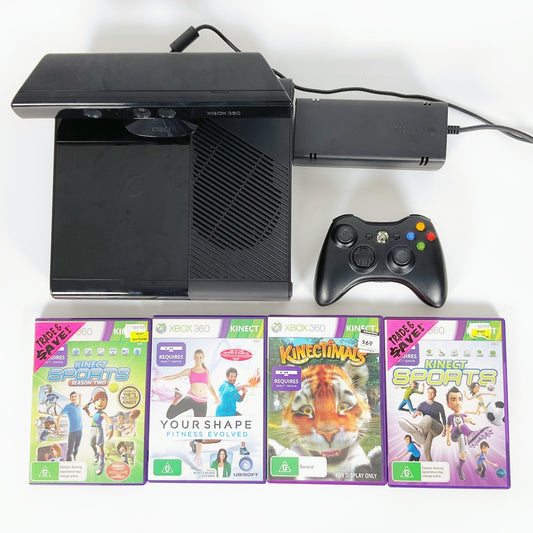 Xbox 360 E 4GB + Kinect Sensor + 4 Kinect Games + Wireless Controller Bundle
