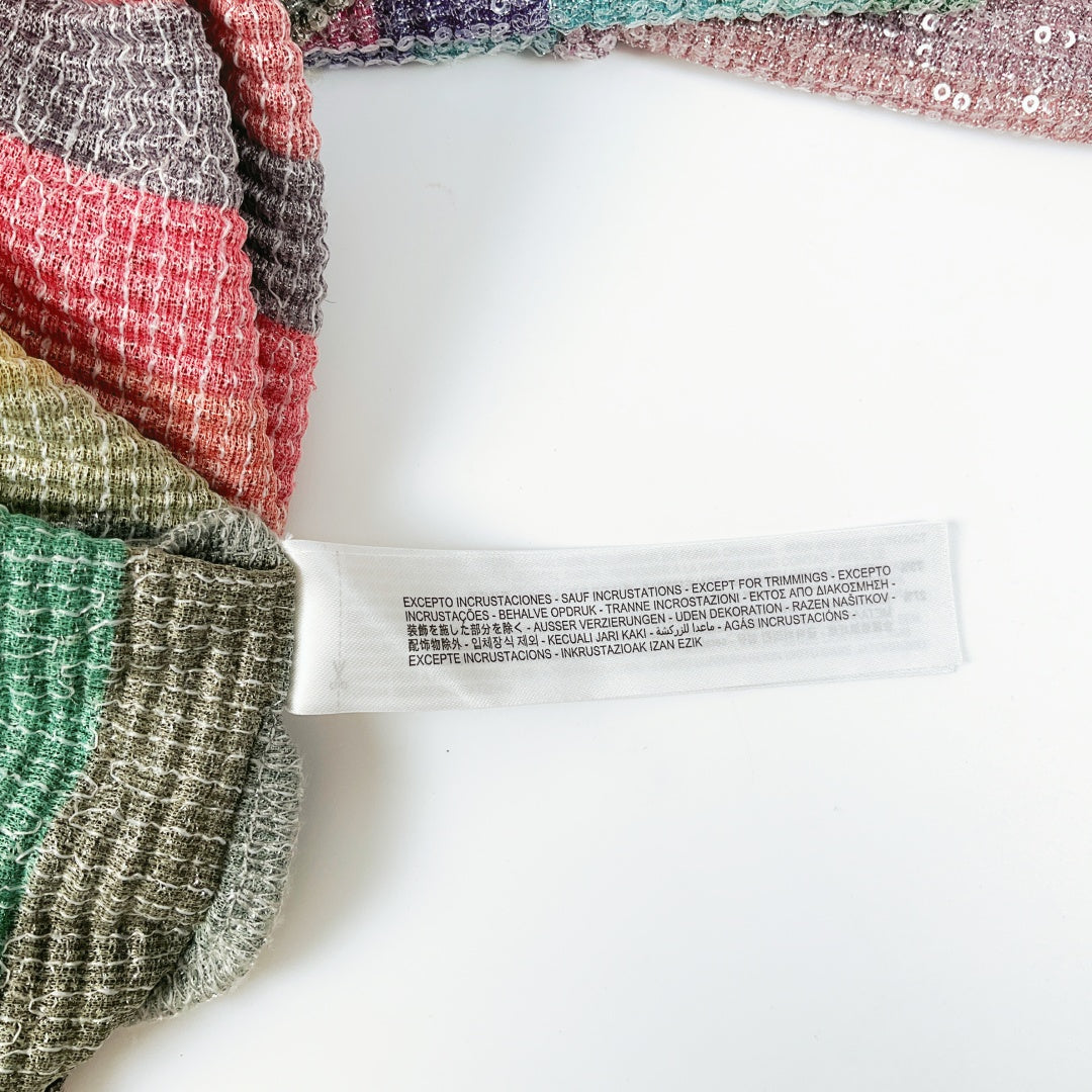 Zara - Rainbow Stripe Sequin Midi Dress
