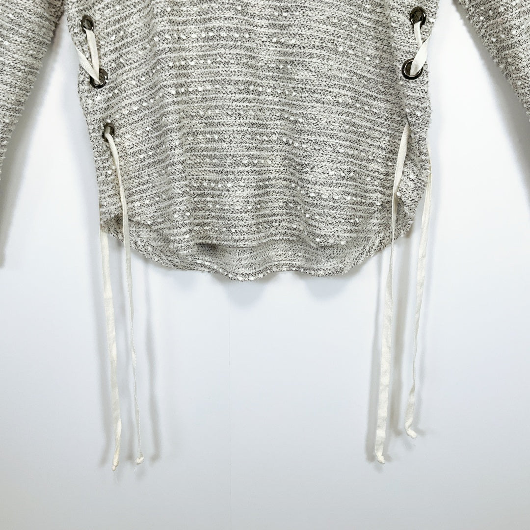 SHILLA - Grey Textured Long Sleeve Knit Sweater