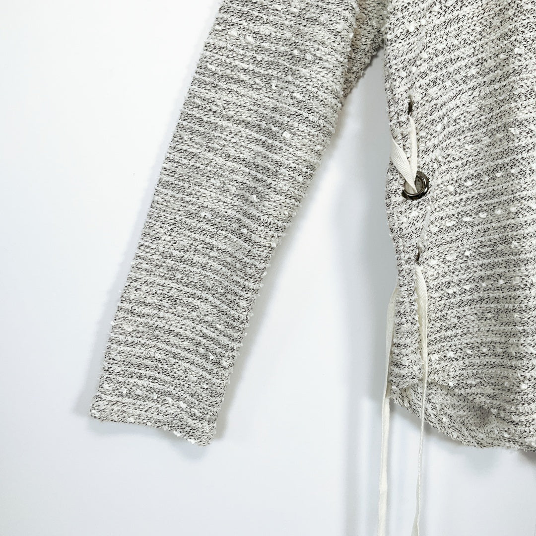 SHILLA - Grey Textured Long Sleeve Knit Sweater