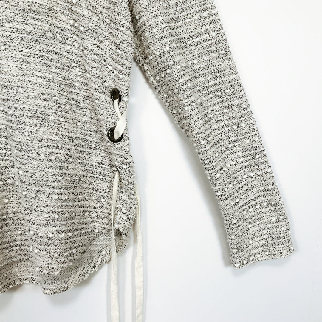 SHILLA - Grey Textured Long Sleeve Knit Sweater