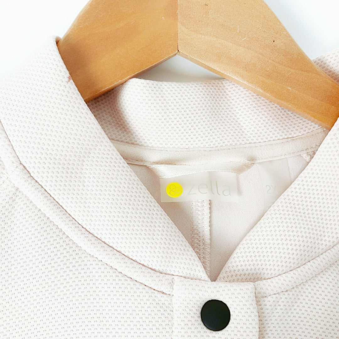 Zella - Pale Pink LS Snap Front Bomber Jacket