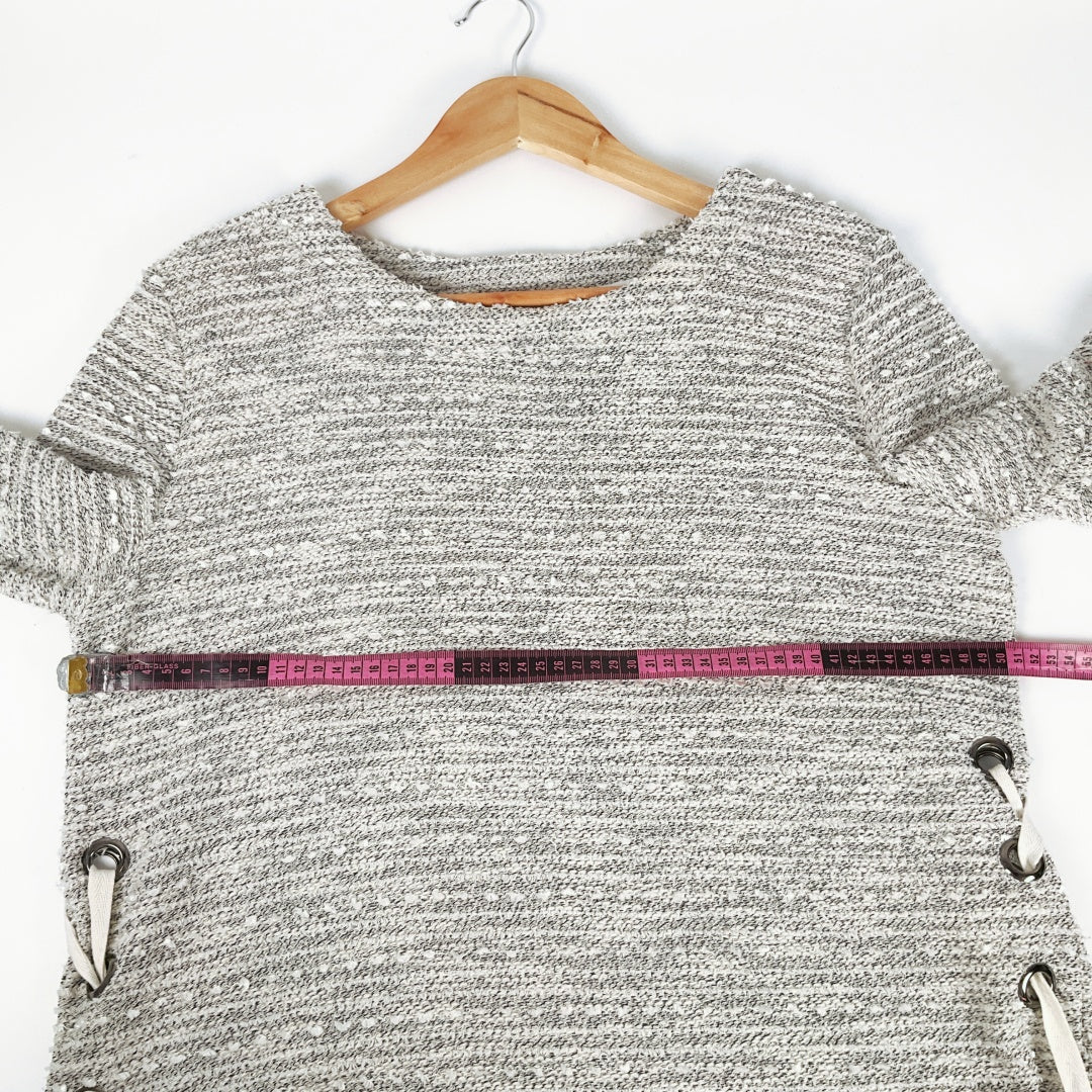 SHILLA - Grey Textured Long Sleeve Knit Sweater