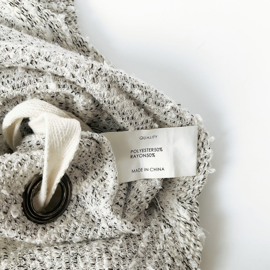 SHILLA - Grey Textured Long Sleeve Knit Sweater